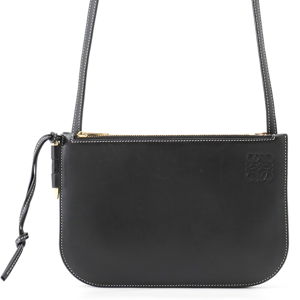 Loewe Shoulder Bag Gate Double Zip Handbag Pouch 113.54.Z43 LOEWE Black